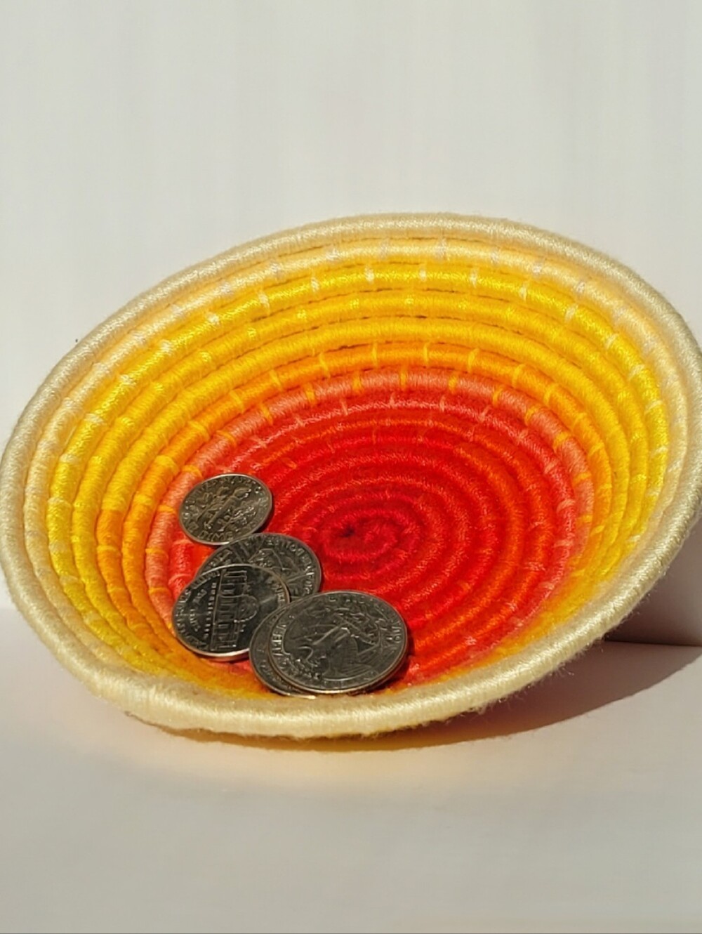 Unique handmade bowl - Yellow, Orange, Red